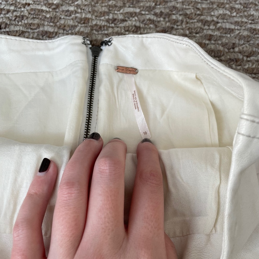 Free people leather suede skirt